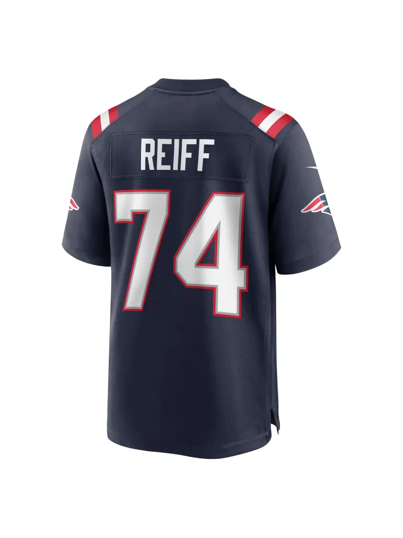 New England Patriots Riley Reiff Nike Navy Game Jersey