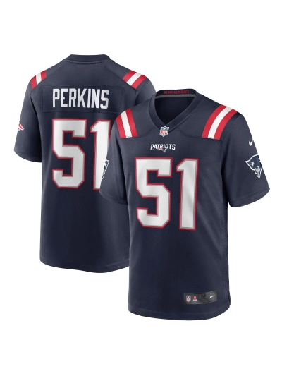 New England Patriots Ronnie Perkins Nike Navy Game Jersey 01