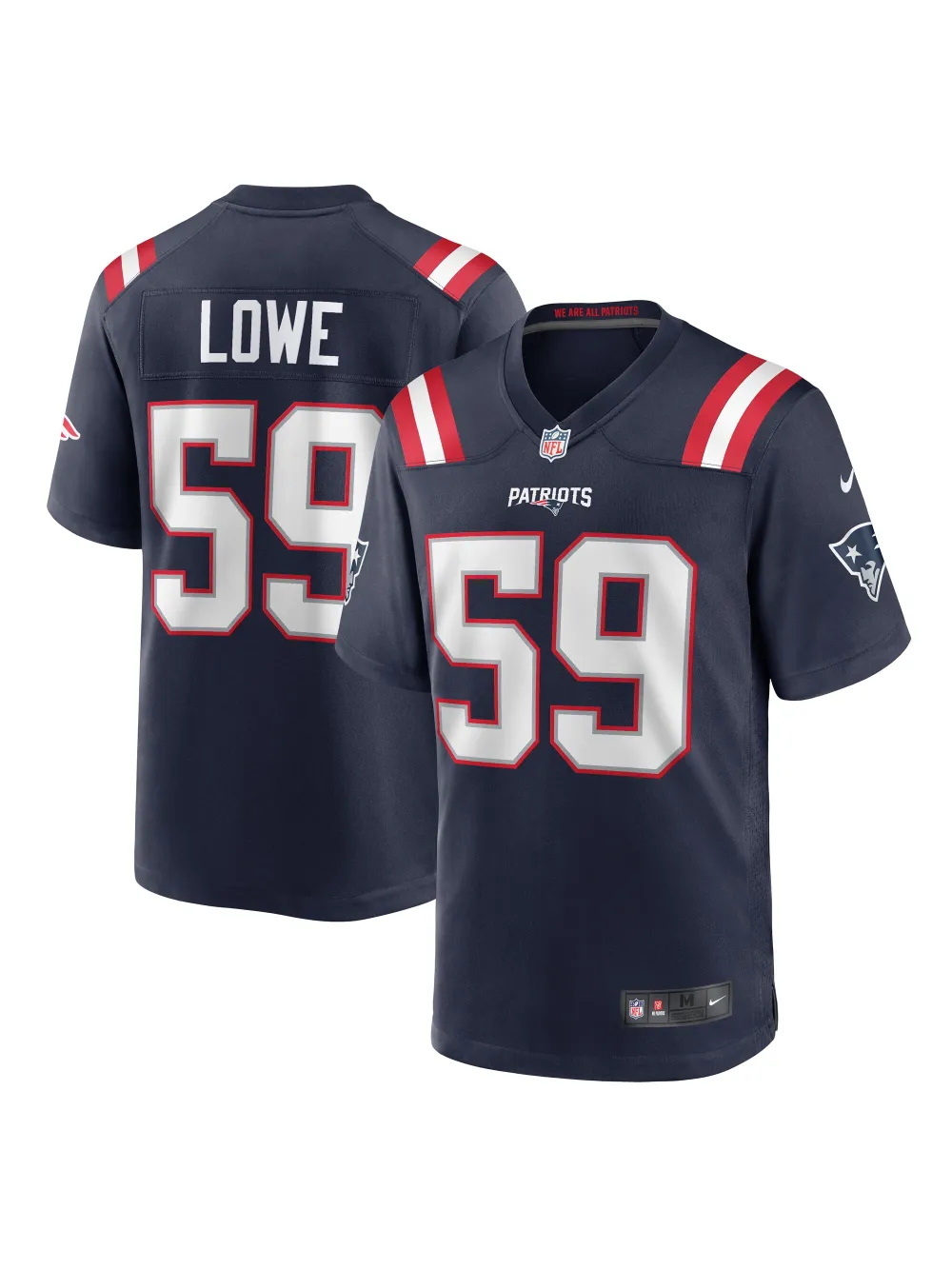 New England Patriots Vederian Lowe Nike Navy Game Jersey
