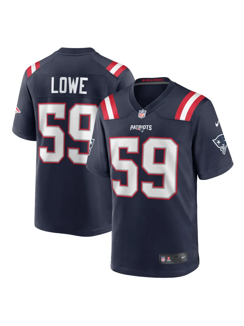 New England Patriots Vederian Lowe Nike Navy Game Jersey