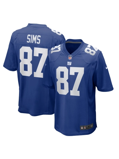 Men's New York Giants Cam Sims Nike Royal Game Jersey 01