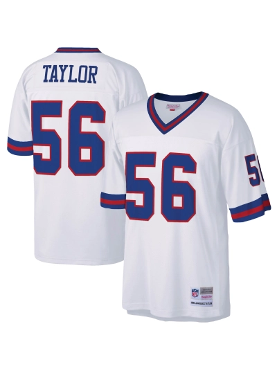 Men's New York Giants Lawrence Taylor Mitchell & Ness White Legacy Replica Jersey 01