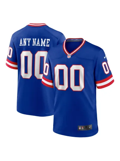 Men's New York Giants Nike Royal Classic Custom Game Jersey 01