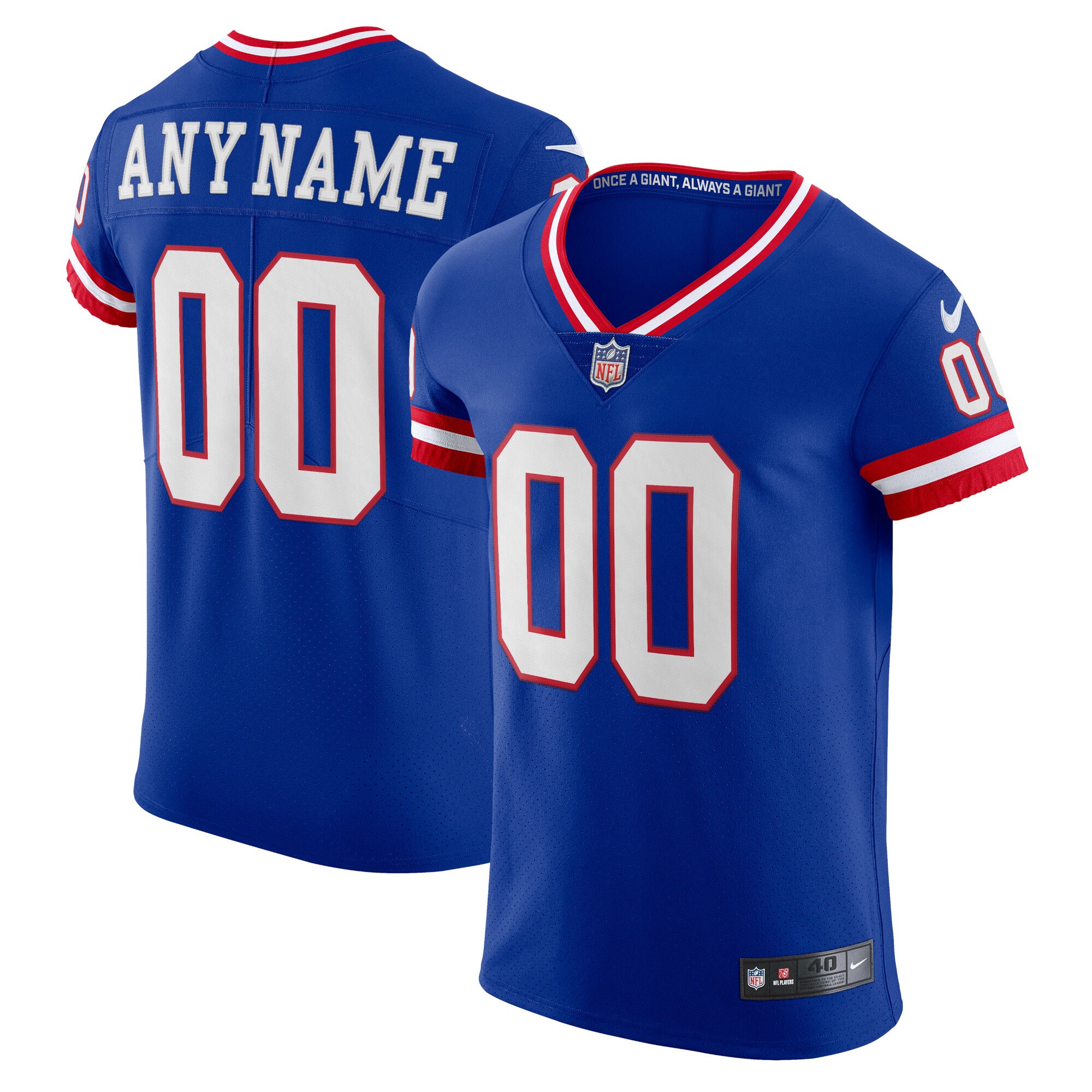 Men's New York Giants Nike Royal Classic Vapor Elite Custom Jersey