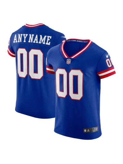 Men's New York Giants Nike Royal Classic Vapor Elite Custom Jersey 01
