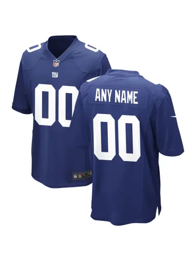 Men's New York Giants Nike Royal Custom Game Jersey 01