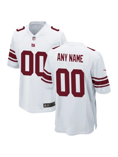 Men's New York Giants Nike White Custom Game Jersey 01