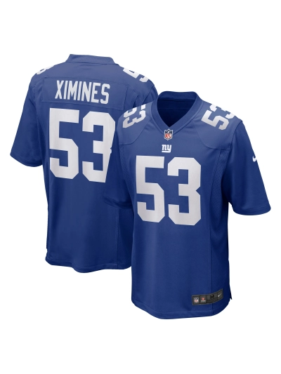 Men's New York Giants Oshane Ximines Nike Royal Game Jersey 01