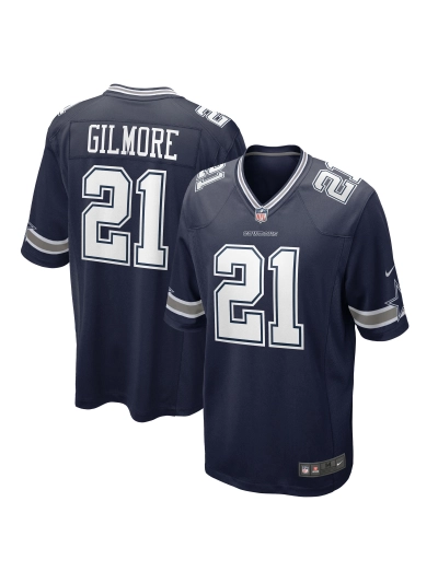 Men's Dallas Cowboys Stephon Gilmore Nike Navy Game Jersey 01