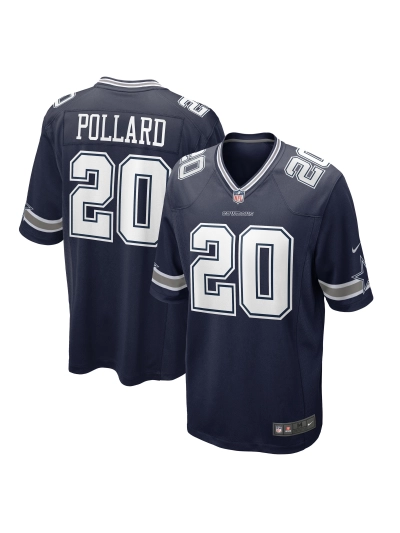 Men's Dallas Cowboys Tony Pollard Nike Navy Game Player Jersey 01