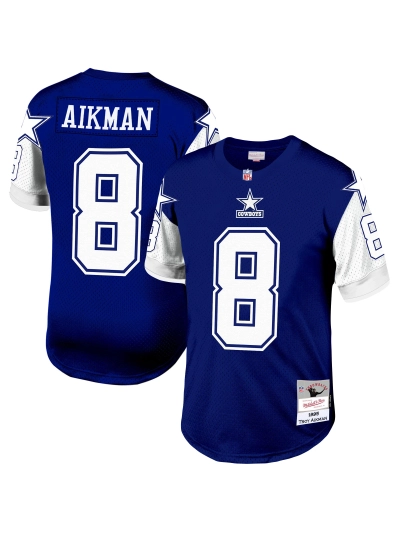 Men's Dallas Cowboys Troy Aikman Mitchell & Ness Navy Legacy Replica Jersey 01