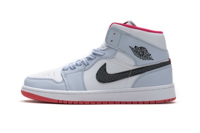 POP  Jordan 1 Mid Half Blue Polka Dot Swoosh (GS),  555112-400 02