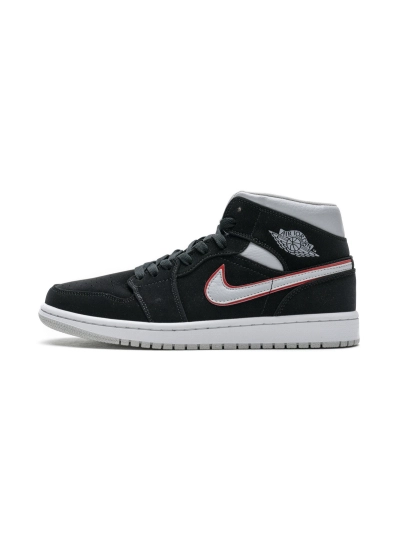 POP  Jordan 1 Mid Black Particle Grey Gym Red, 554724-060 02
