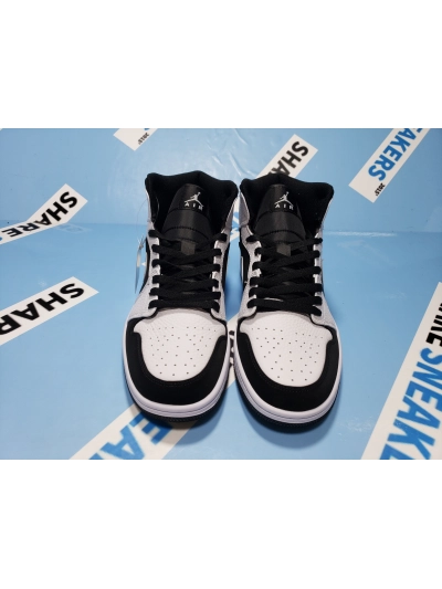 POP  Jordan 1 Mid White Black,  554724-113 02