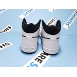 POP Jordan 1 Mid White Black,  554724-113