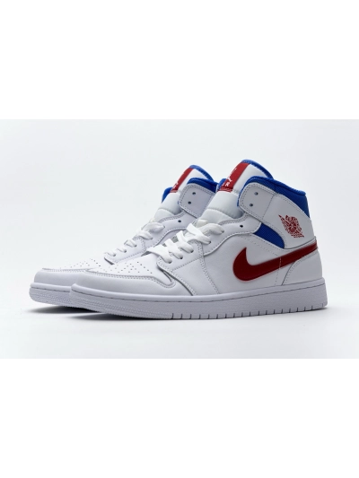 POP Jordan 1 Mid White Red Royal (W), BQ6472-164 01