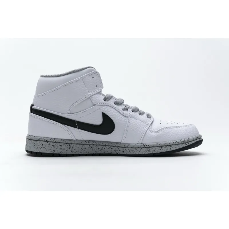 BootsMastersLin Jordan 1 Mid White Cement (GS), 554725-115 the best replica sneaker 