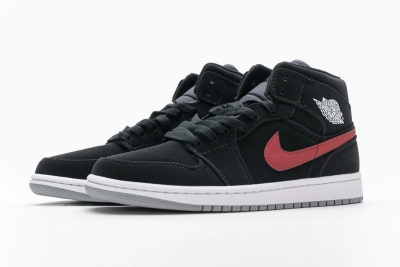 POP  Jordan 1 Mid Multi-Color Swoosh Black (GS), 554725-065 01