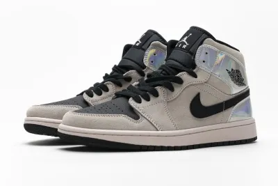 POP  Jordan 1 Mid Dirty Powder Iridescent (W)， BQ6472-602 01