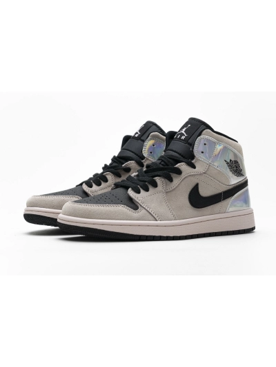 POP  Jordan 1 Mid Dirty Powder Iridescent (W)， BQ6472-602 01