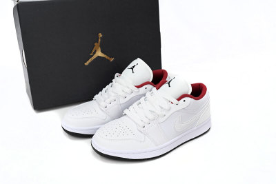 POP Jordan 1 Low White Gym Red Black, 553560-164 01