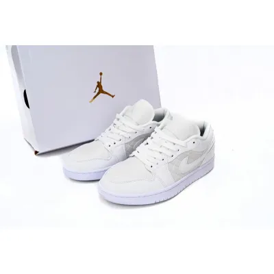{20$ OFF, Litmited Time} POP Jordan 1 Low Quilted “Triple White”, DB6480-100 01