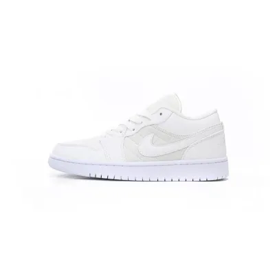 {20$ OFF, Litmited Time} POP Jordan 1 Low Quilted “Triple White”, DB6480-100 02