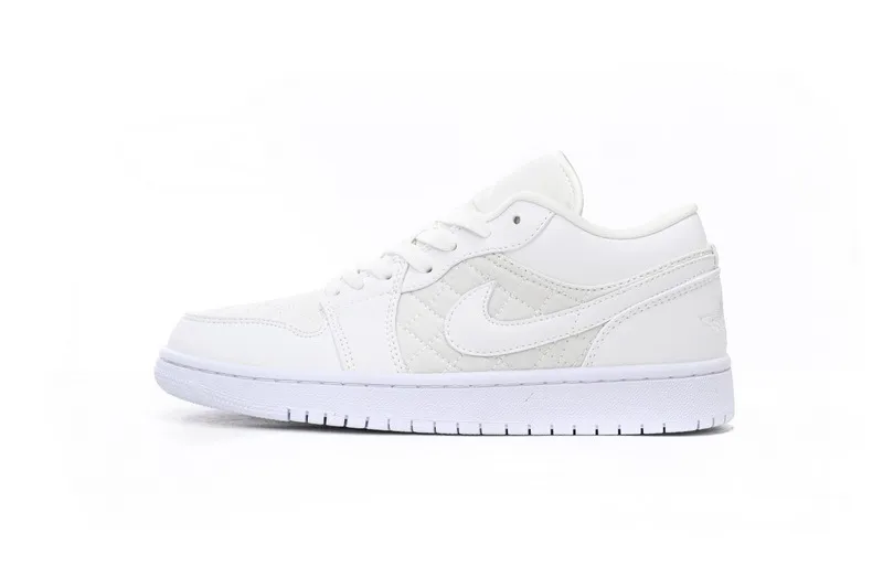 POP Jordan 1 Low Quilted “Triple White”, DB6480-100