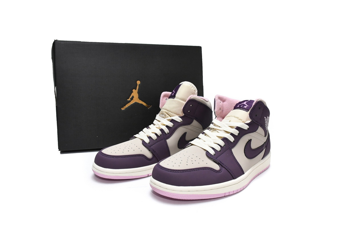 POP  Jordan 1 Mid Pro Purple Desert Sand ,  555112-500
