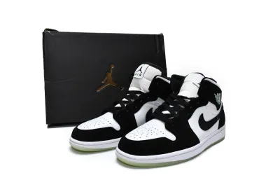 POP  Jordan 1 Mid White Black Teal Tint , BQ6931-103 01