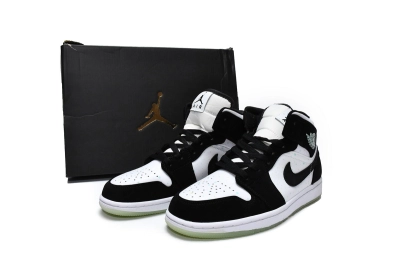 POP  Jordan 1 Mid White Black Teal Tint , BQ6931-103 01