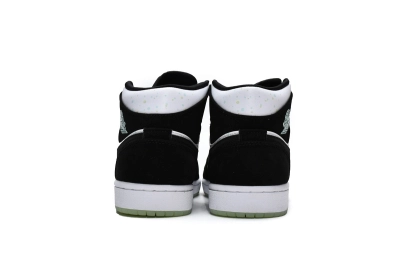 POP  Jordan 1 Mid White Black Teal Tint , BQ6931-103 02