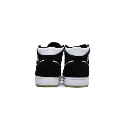 POP Jordan 1 Mid White Black Teal Tint , BQ6931-103 02