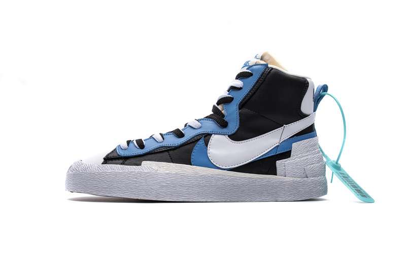 PK God Blazer Mid sacai White Black Legend Blue, BV0072-001 the best replica sneaker 
