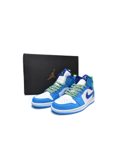 POP  Jordan 1 Mid SE Sprite Blue (GS),  DA8010-400 01
