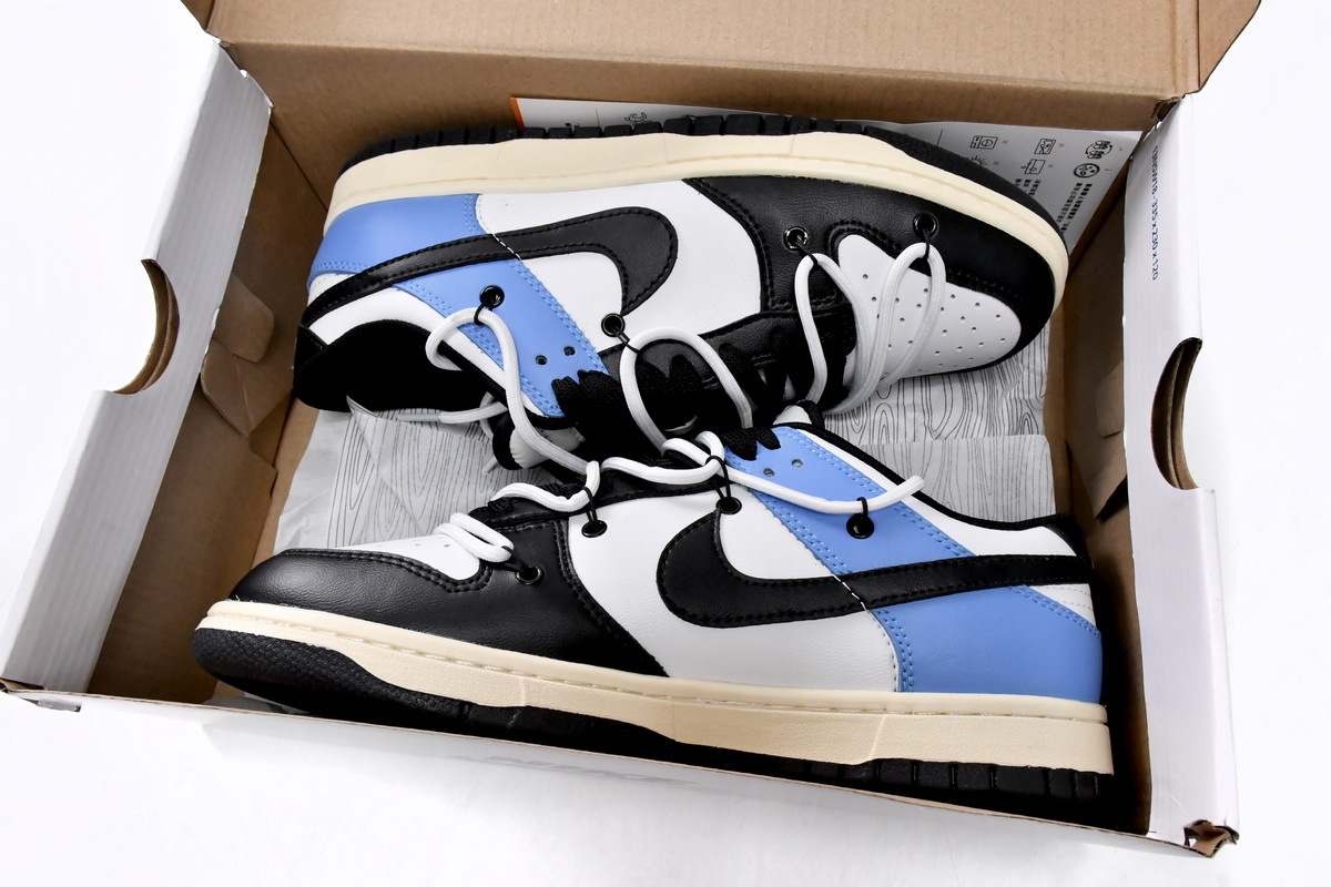 PKGoden  Dunk Low Strap Black and White Blue,DD1391-100