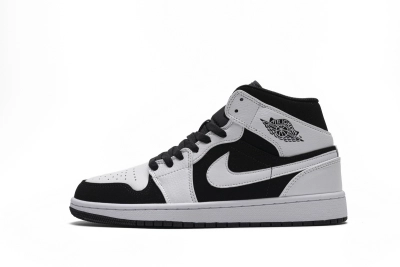POP  Jordan 1 Mid White Black (GS),554725-113 01