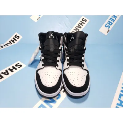 POP Jordan 1 Mid White Black (GS),554725-113 02