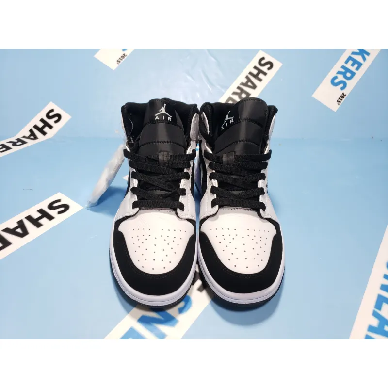 POP Jordan 1 Mid White Black (GS),554725-113