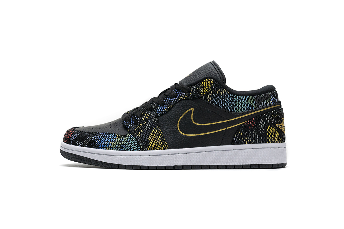 BootsMasterLin Jordan 1 Low Multicolor Snakeskin (W) (2020), CW5580-001 the best replica sneaker 
