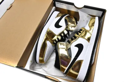 POP  Jordan 1 Mid Metallic Gold Black White, DC1420-700 02