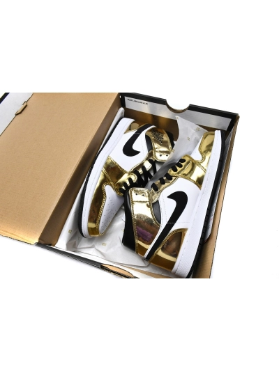 POP  Jordan 1 Mid Metallic Gold Black White, DC1420-700 02