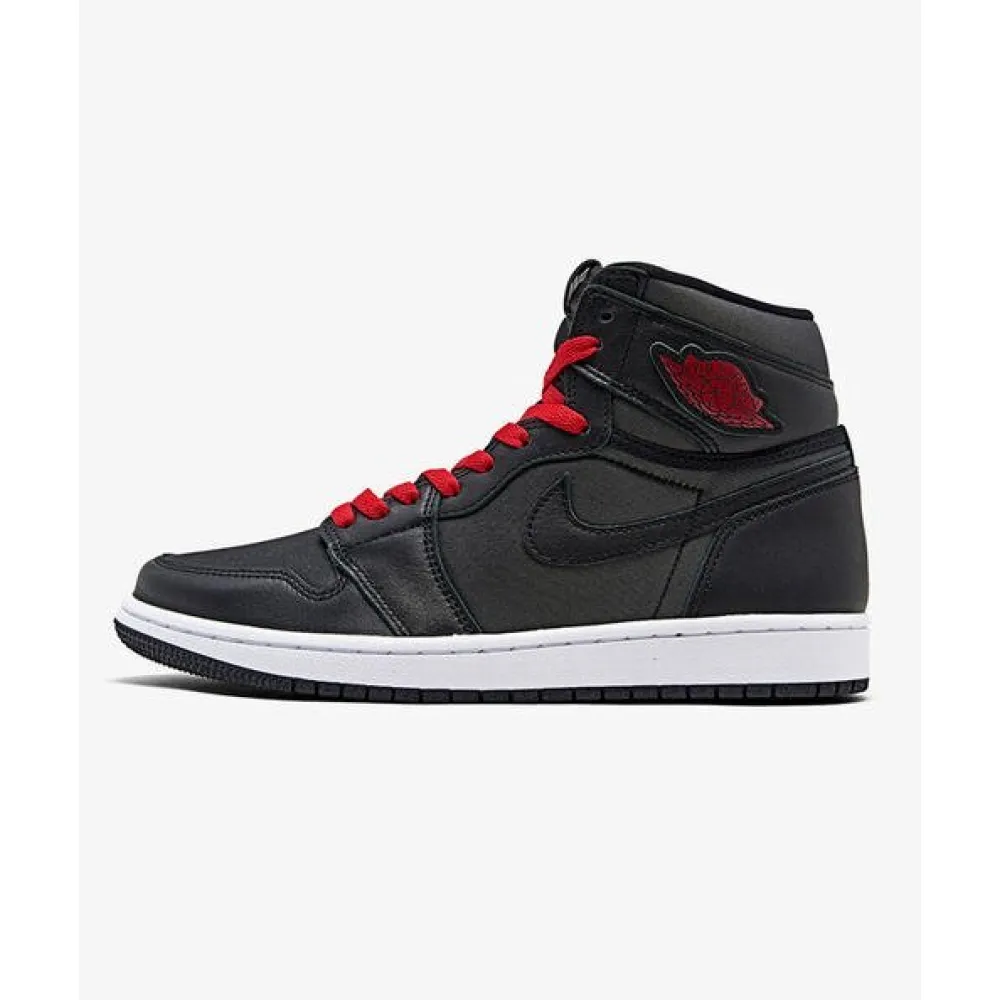 PK God Jordan 1 Retro High Black Satin Gym Red, 555088-060 the best replica sneaker 