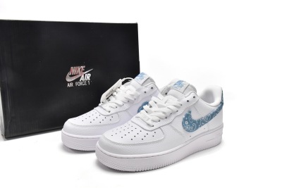 POP  Air Force 1 Low '07 Essential White Worn Blue Paisley , DH4406-100 01