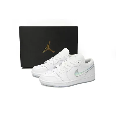 POP Jordan 1 Low GS Glitter Swoosh, FQ9112-100 01