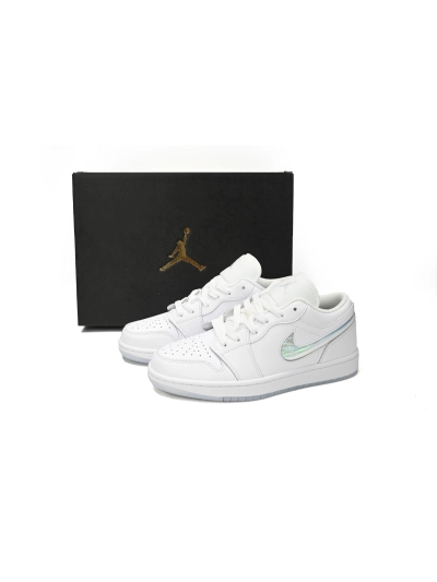 POP Jordan 1 Low GS Glitter Swoosh, FQ9112-100 01