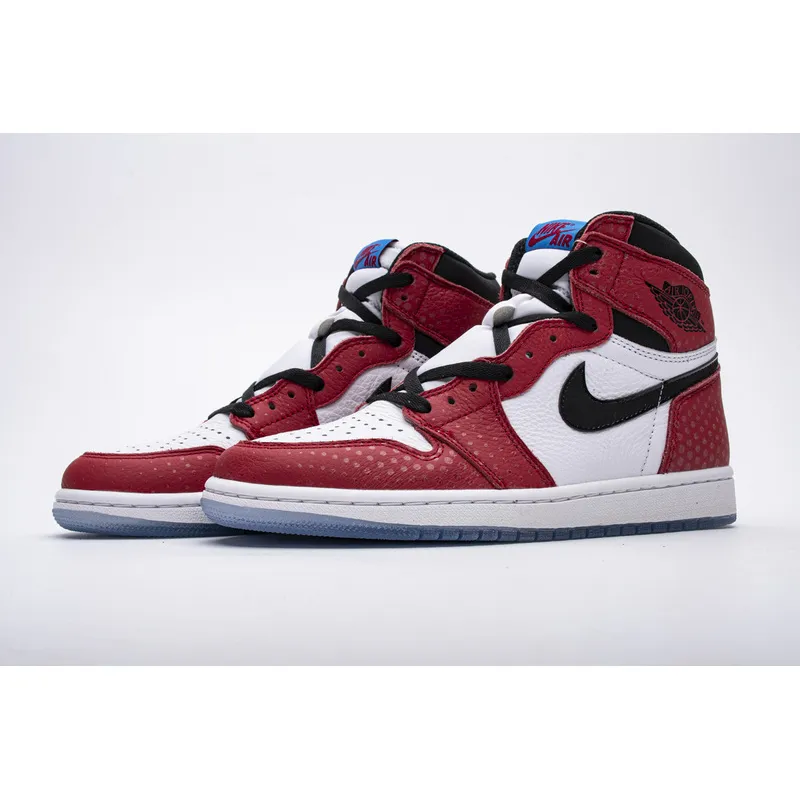 PK God Air Jordan 1  Retro High Spider-Man Origin Story, 555088-602 the best replica sneaker 