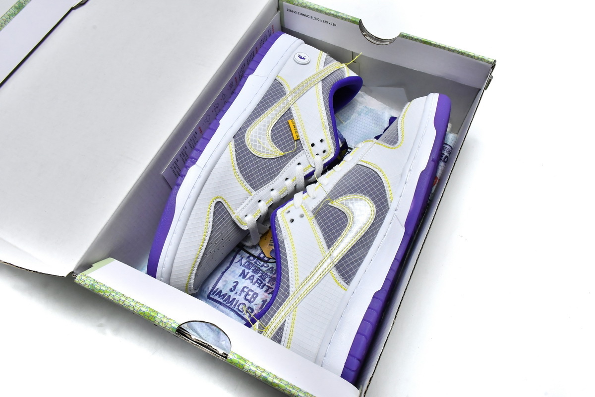 PKGoden  Dunk Low Union Passport Pack Grey Purple,  DJ9649-500