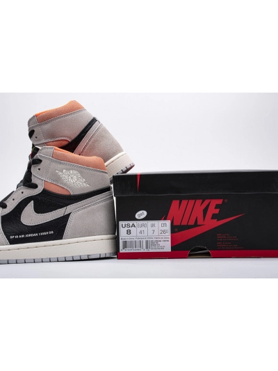 PKGoden  Air Jordan 1 Retro High Neutral Grey Hyper Crimson, 555088-018 02