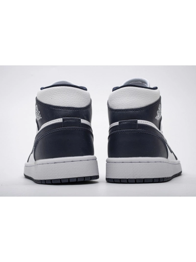 POP  Air Jordan 1 Mid White Metallic Gold Obsidian (GS), 554724-174  02